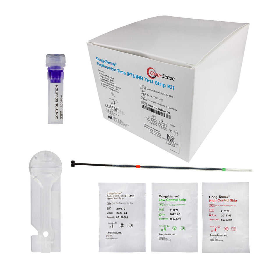 CoagSense Coagulation Test Kit Prothrombin Time Test, 50 Test Strips
