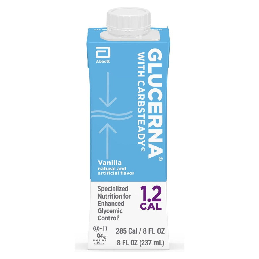 Glucerna with carbsteady 1 2 cal vanilla tube feeding formula 8 oz carton
