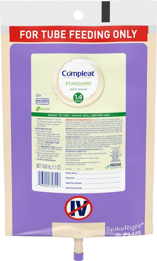Compleat Standard 1.4cal Spikeright Plus 1000ml UltraPak Bag